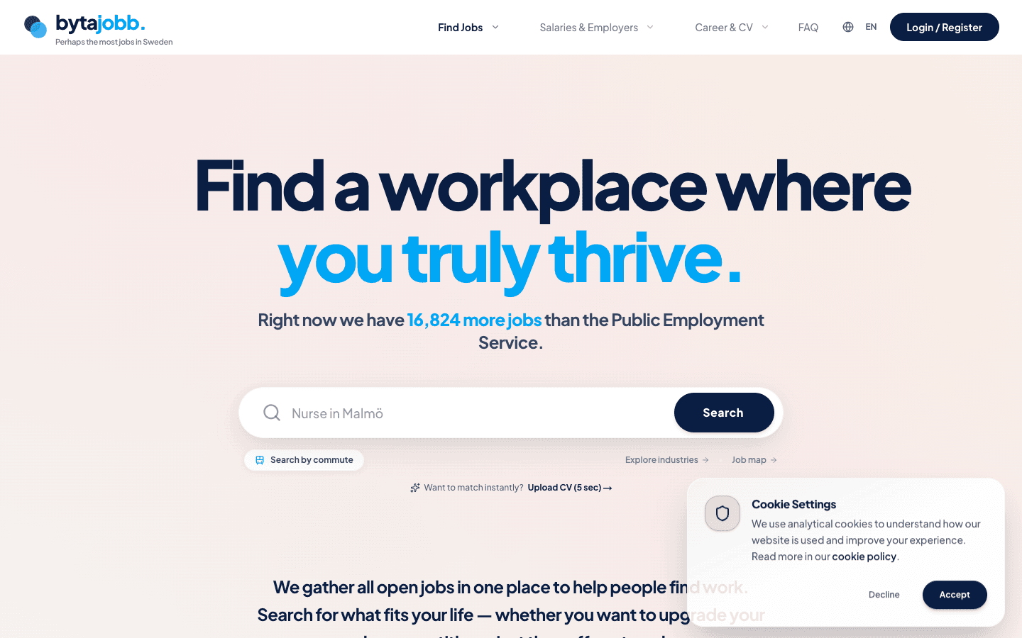 Bytajobb.se live system interface